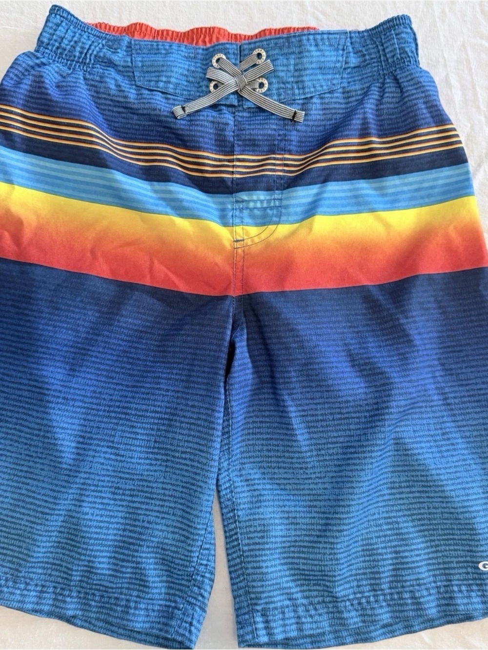 Gerry Weber Boys Blue Multicolor Stripe Swim Trunks
